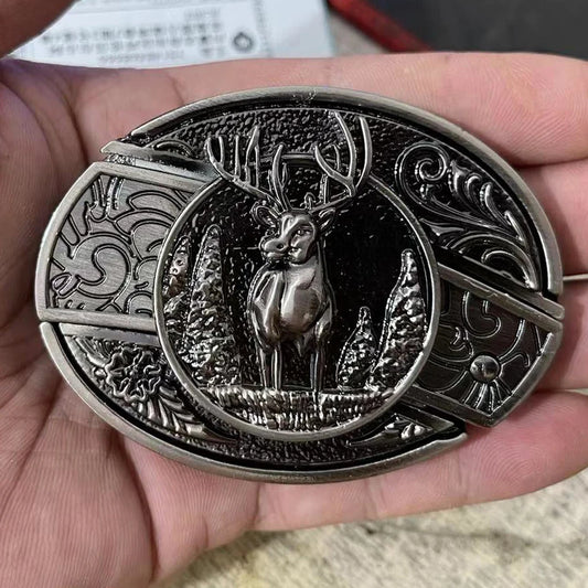 (New Arrival) Fashion Punk Creative Belt Buckle With Knife - Stag