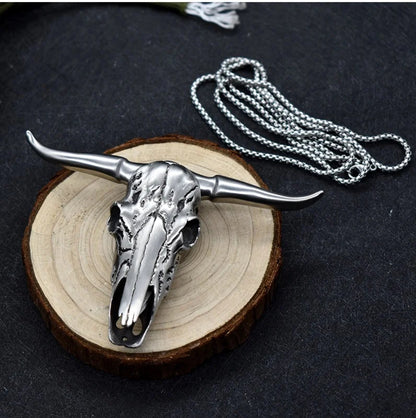 🔥LAST DAY 50% OFF🔥Damascus Dagger Longhorn Skull Push Knife