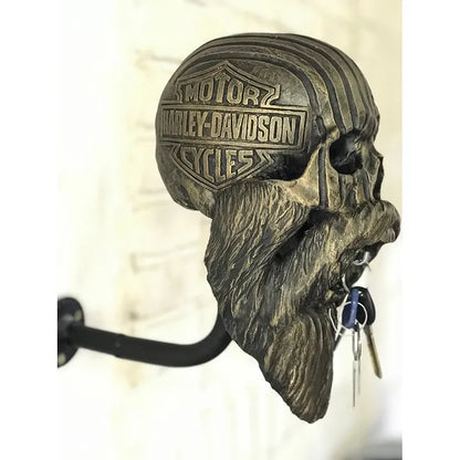 Motorcycle Skull Helmet Holder with Beard