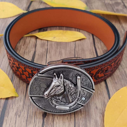 Fashion Punk Genuine Leather Belt With Knife