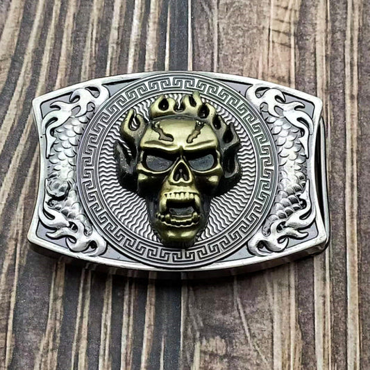 Western Fashion Creative Belt Buckle With Knife - Skull