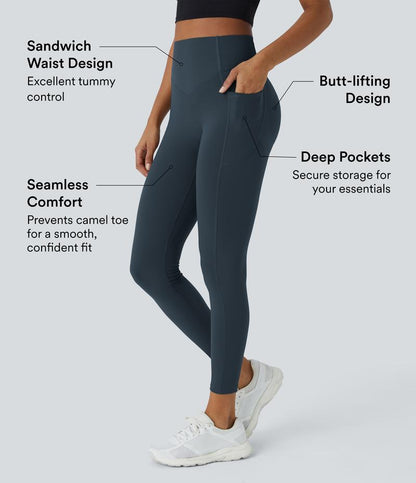 Spring Sale🌼High Waisted Scrunch Butt Lifting Tummy Control Pocket Shaping Training Leggings🍑-LGZ