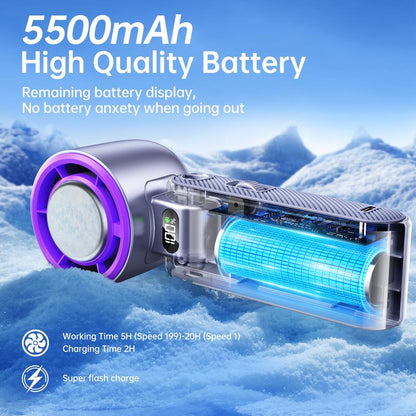 🔥CoolHill ice fan Portable Handheld High Speed Fan 199 Adjustable Levels Foldable for Summer Travel Vacation Essentials& Outdoor Activities cool fan-LGZ