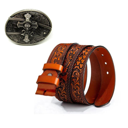 Fashion Punk Genuine Leather Belt With Knife