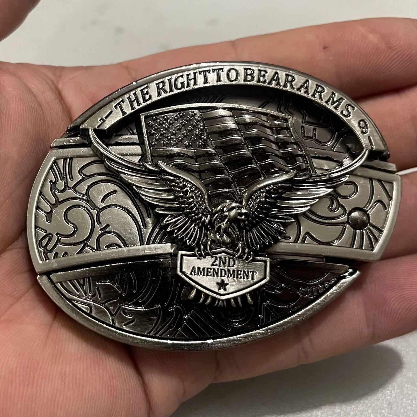 Fashion Punk Genuine Leather Belt With Knife - Flag Eagles