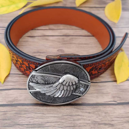 Fashion Punk Genuine Leather Belt With Knife