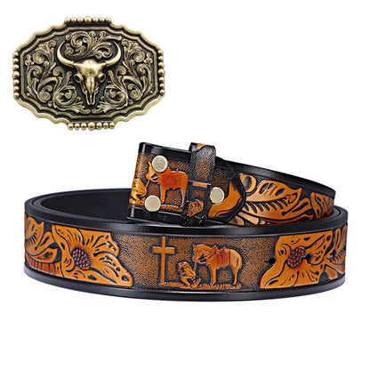Western Style Fashion Creative Belt Buckle - Cow Head