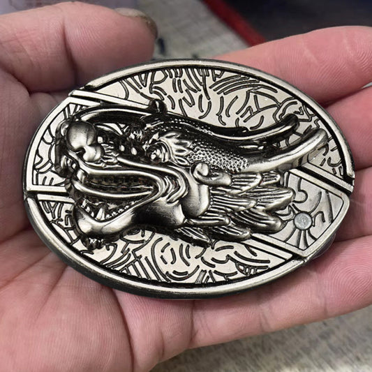 Fashion Punk Men's Creative Belt Buckle With Knife - Dragon Head 2