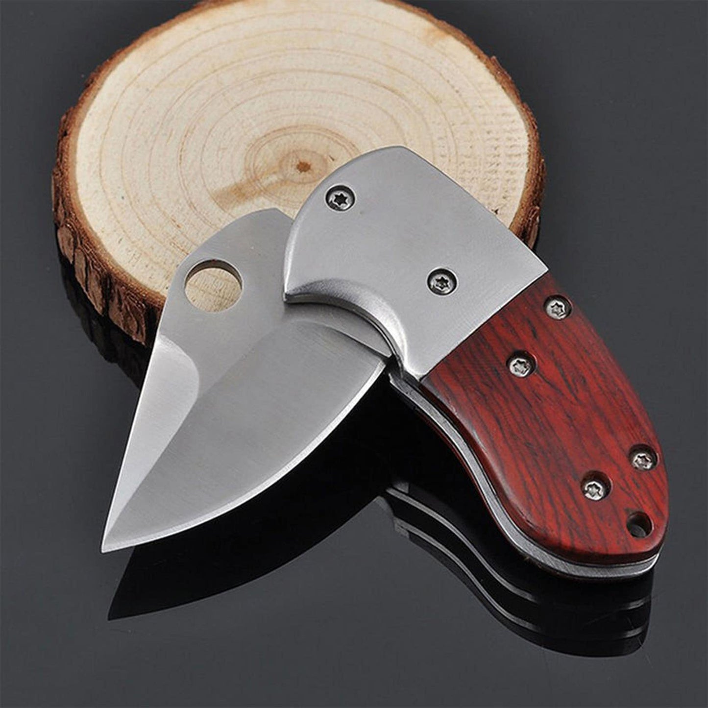 🔥LAST DAY 70% OFF🔥 Wood Handle Outdoor EDC Pocket Knife Mini Folding Knife