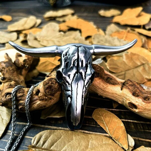 🔥LAST DAY 50% OFF🔥Damascus Dagger Longhorn Skull Push Knife