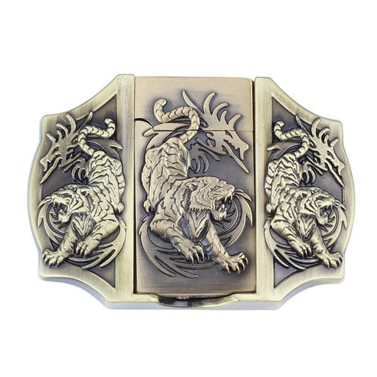 Fashion Punk Men's Creative Belt Buckle With Lighter - Tiger