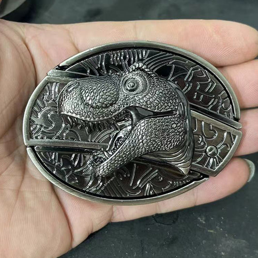 (New Arrival) Fashion Punk Creative Belt Buckle With Knife - Dinosaur