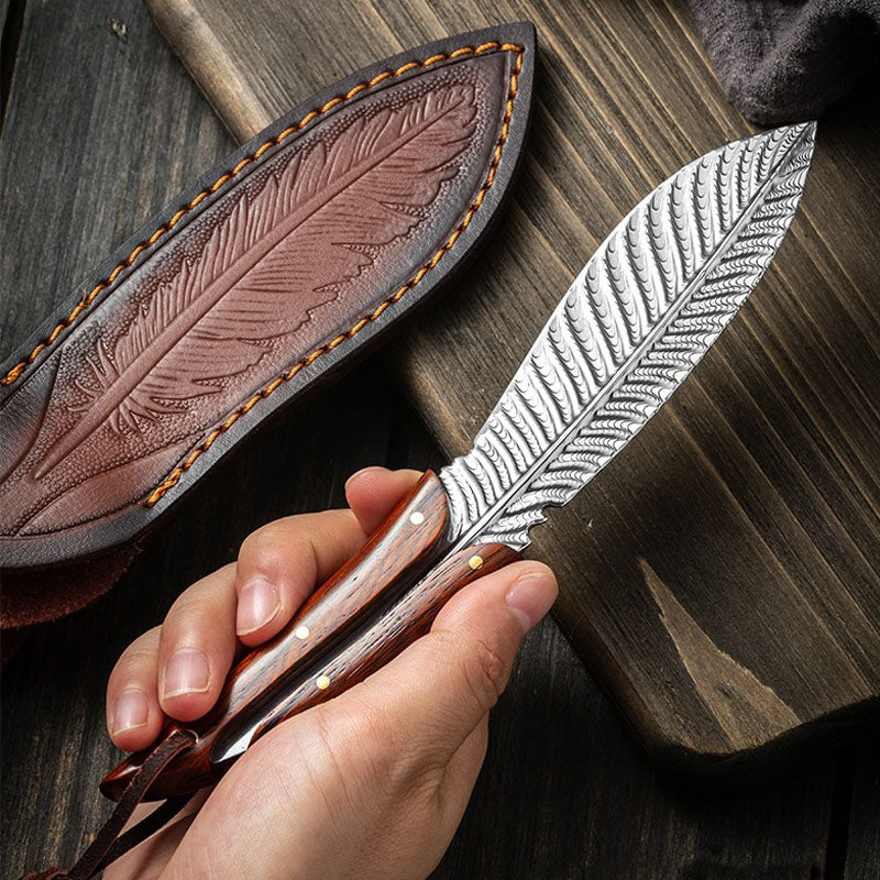 🔥LAST DAY 50% OFF🔥Phoenix Feather Pattern Outdoor Knife