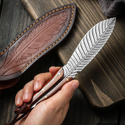🔥LAST DAY 50% OFF🔥Phoenix Feather Pattern Outdoor Knife