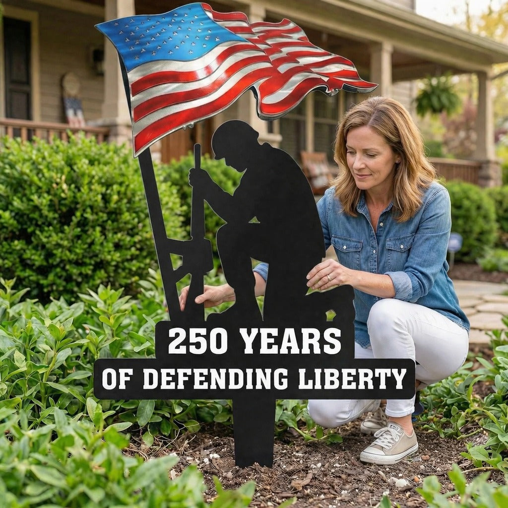 🪖250 Years of Defending Liberty Metal Garden Stake