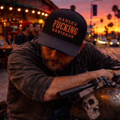 Harley Fucking Davidson Trucker Mesh Snapback Cap