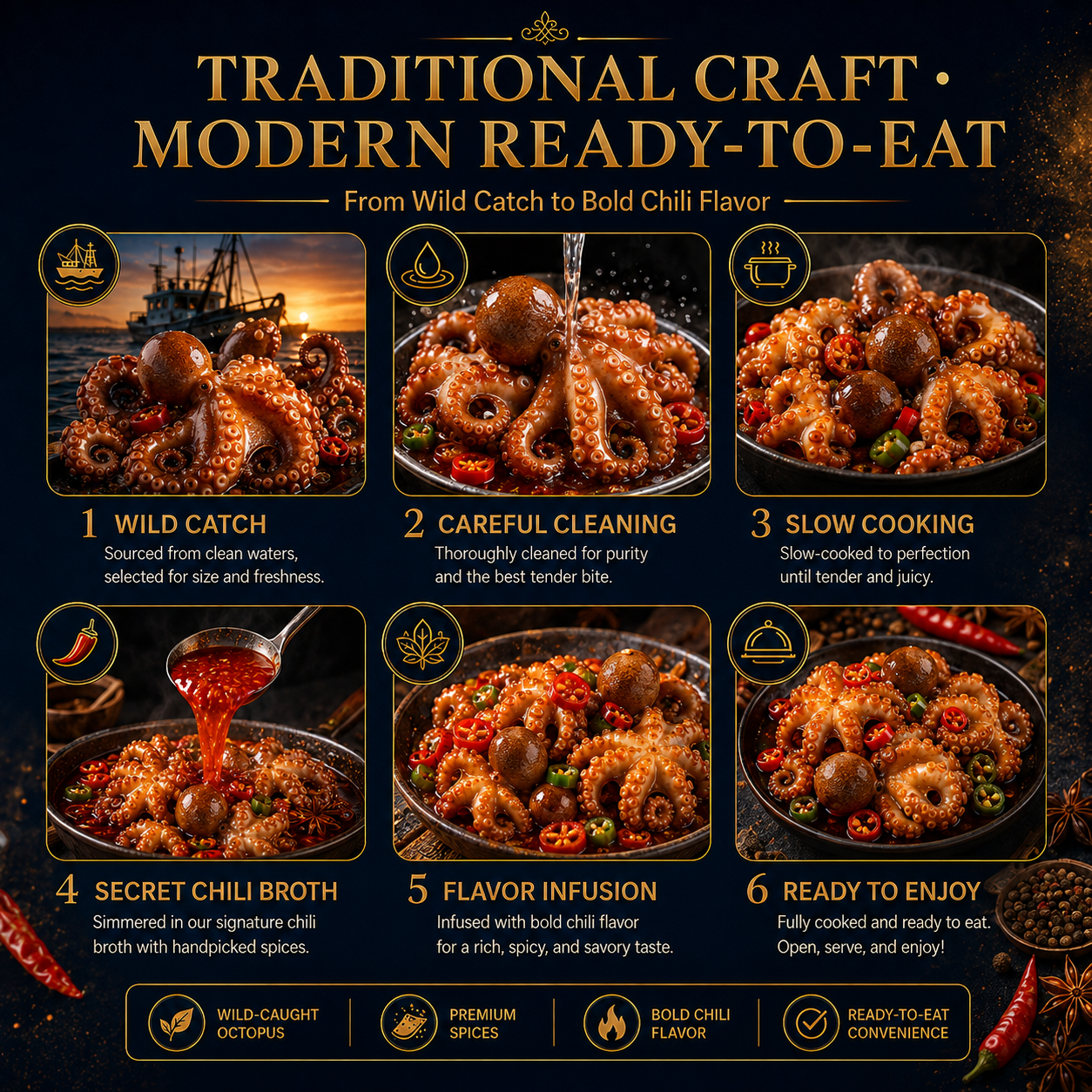 Spicy Wild-Caught Octopus Snack