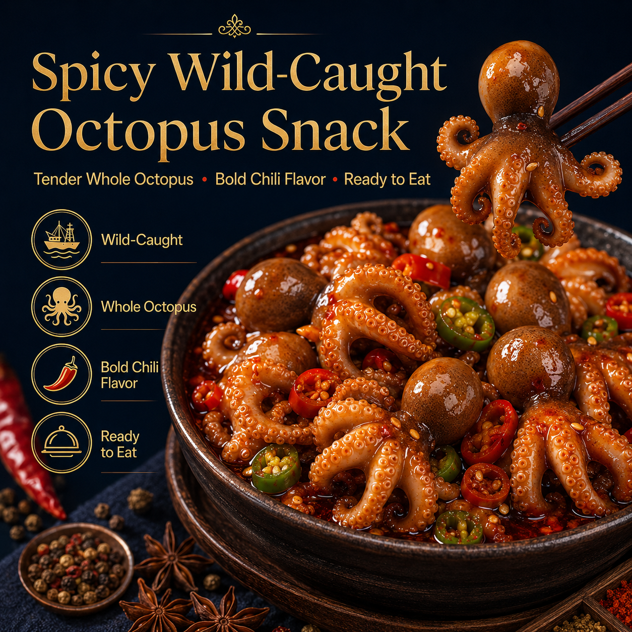 Spicy Wild-Caught Octopus Snack