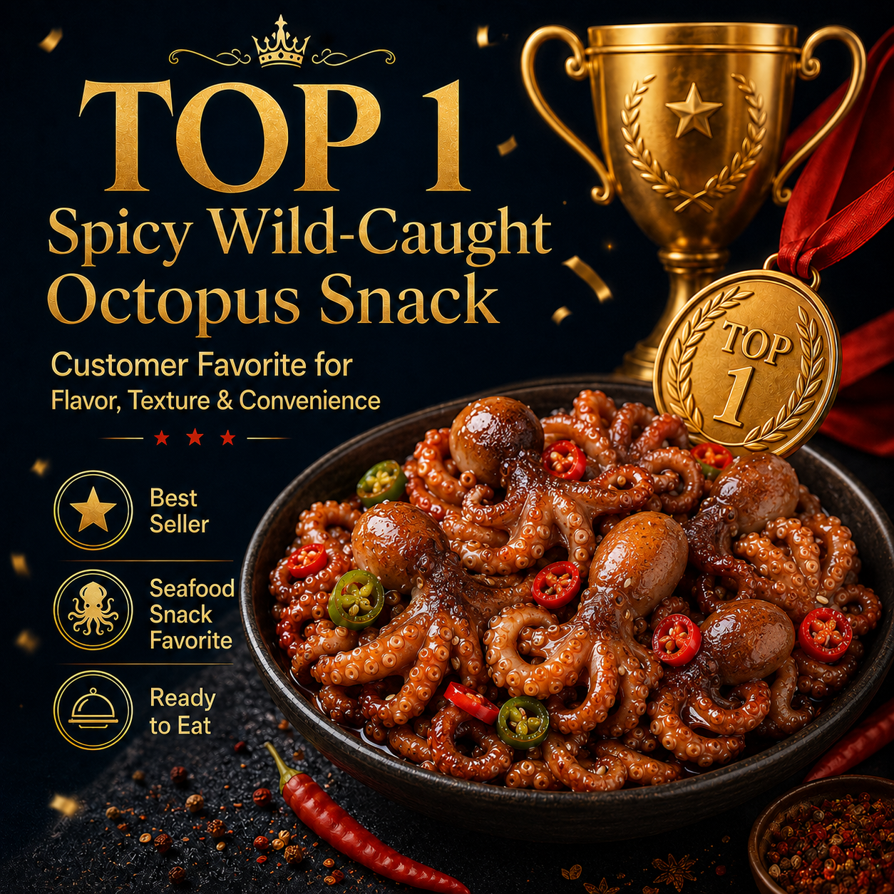Spicy Wild-Caught Octopus Snack