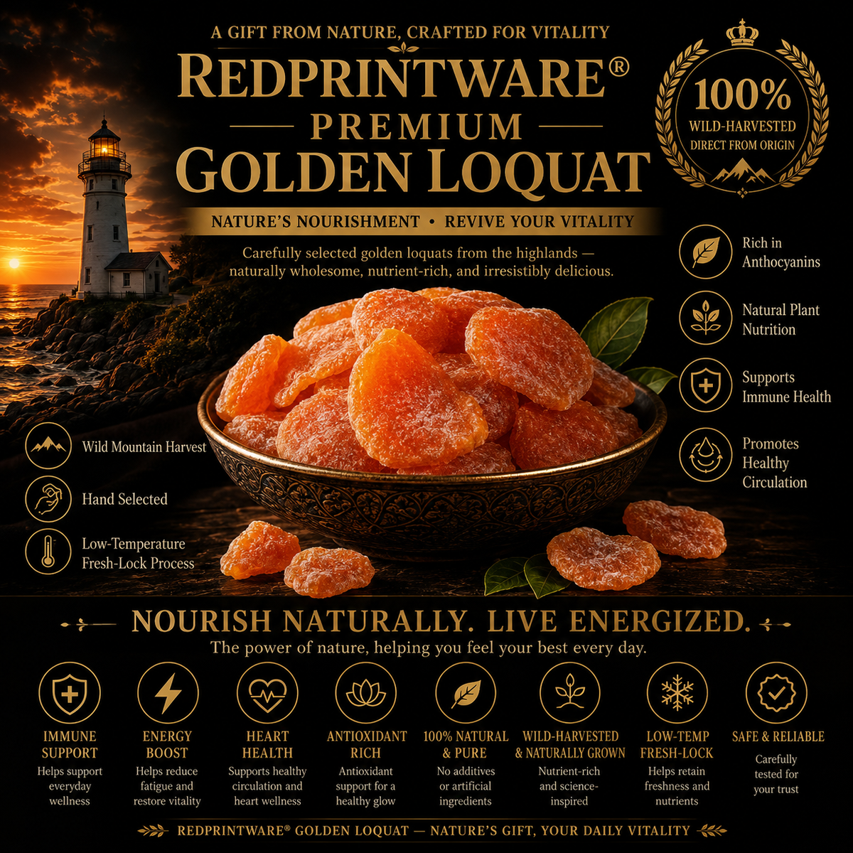 Redprintware® Premium Golden Loquat