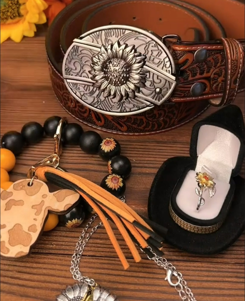🔥Mother's Day Sale 50% OFF🔥Sunflower Belt Gift Set