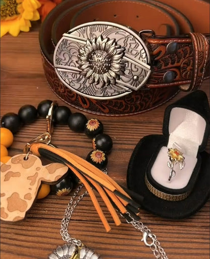 🔥Mother's Day Sale 50% OFF🔥Sunflower Belt Gift Set