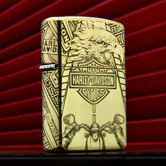 Fashion Punk Creative 3D Relief Refillable Windproof Lighter - Motor Eagle