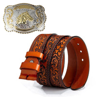 With Brown Cowhide Belt (120 cm/47 inch)