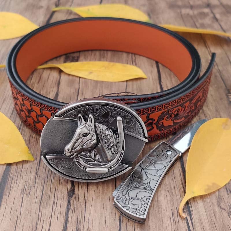 🔥LAST DAY 50% OFF🔥Fashion Punk Genuine Leather Belt With Knife