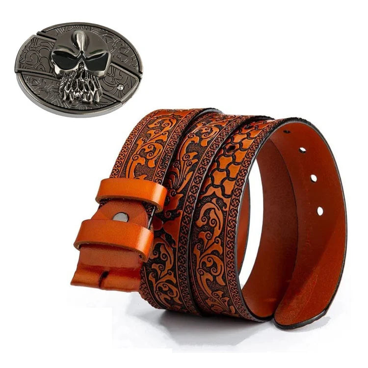🔥LAST DAY 50% OFF🔥Fashion Punk Genuine Leather Belt With Knife