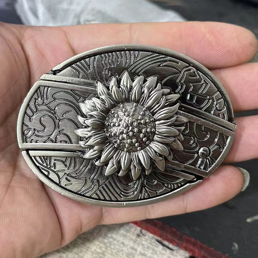(New Arrival) Fashion Punk Creative Belt Buckle With Knife - Sunflower