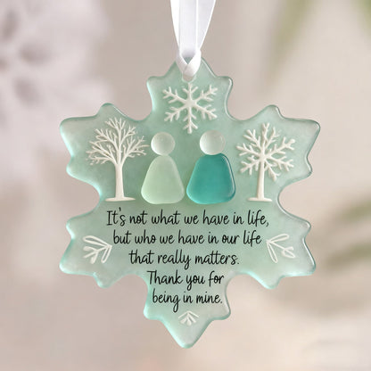 🌊Snowflake-Shaped Sea Glass Thank You Keepsake❄✨ Shaped by Nature & Crafted by Hand!