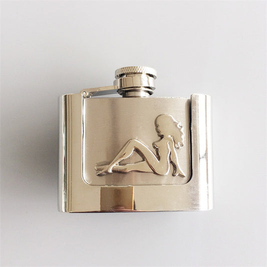 Fashion Punk Creative Belt Buckle With 2oz Flask - Girl