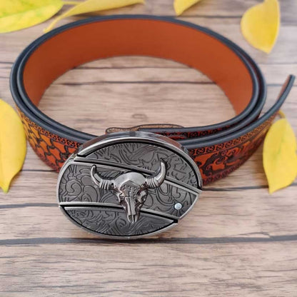 🔥Last Day Sale 50% OFF🔥Fashion Punk Men's Genuine Leather Belt With Knife