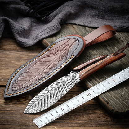 🔥LAST DAY 50% OFF🔥Phoenix Feather Pattern Outdoor Knife