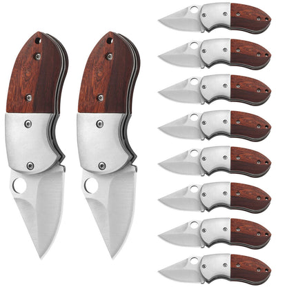 🔥LAST DAY 70% OFF🔥 Wood Handle Outdoor EDC Pocket Knife Mini Folding Knife