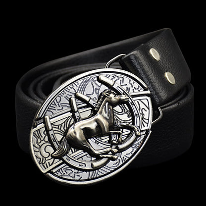 🔥Last Day Sale 50% OFF🔥Fashion Punk Men's Genuine Leather Belt With Knife