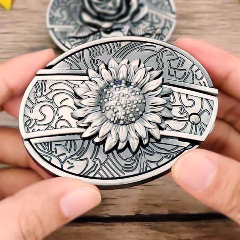 (New Arrival) Fashion Punk Creative Belt Buckle With Knife - Sunflower