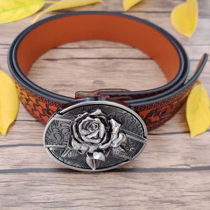Fashion Punk Genuine Leather Belt With Knife