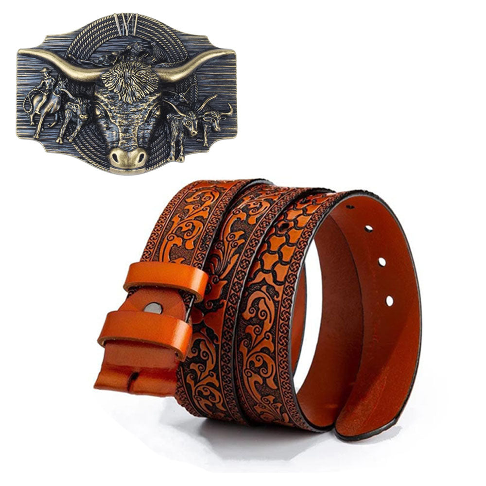 Western Style Fashion Creative Belt Buckle - Bull Bronze