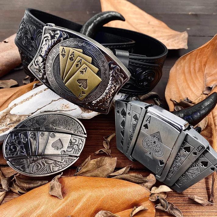 🔥LAST DAY 50% OFF🔥Western Fashion Genuine Leather Belt Poker Utility Belt Set