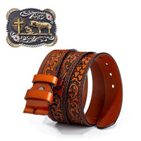With Brown Cowhide Belt (120 cm/47 inch)