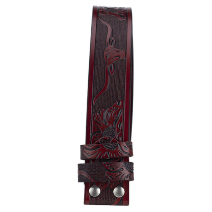 Fashion Punk Men's Genuine Leather Belt With Knife - Cow Head