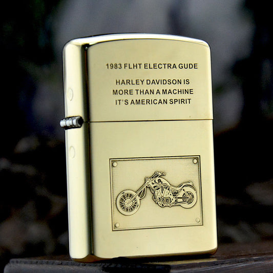Fashion Punk Creative 3D Relief Refillable Windproof Lighter - Harley 1983