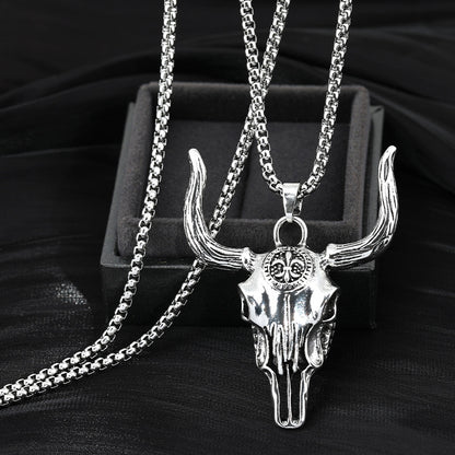 Fashion Punk Cow Head Pendant Personalized Necklace