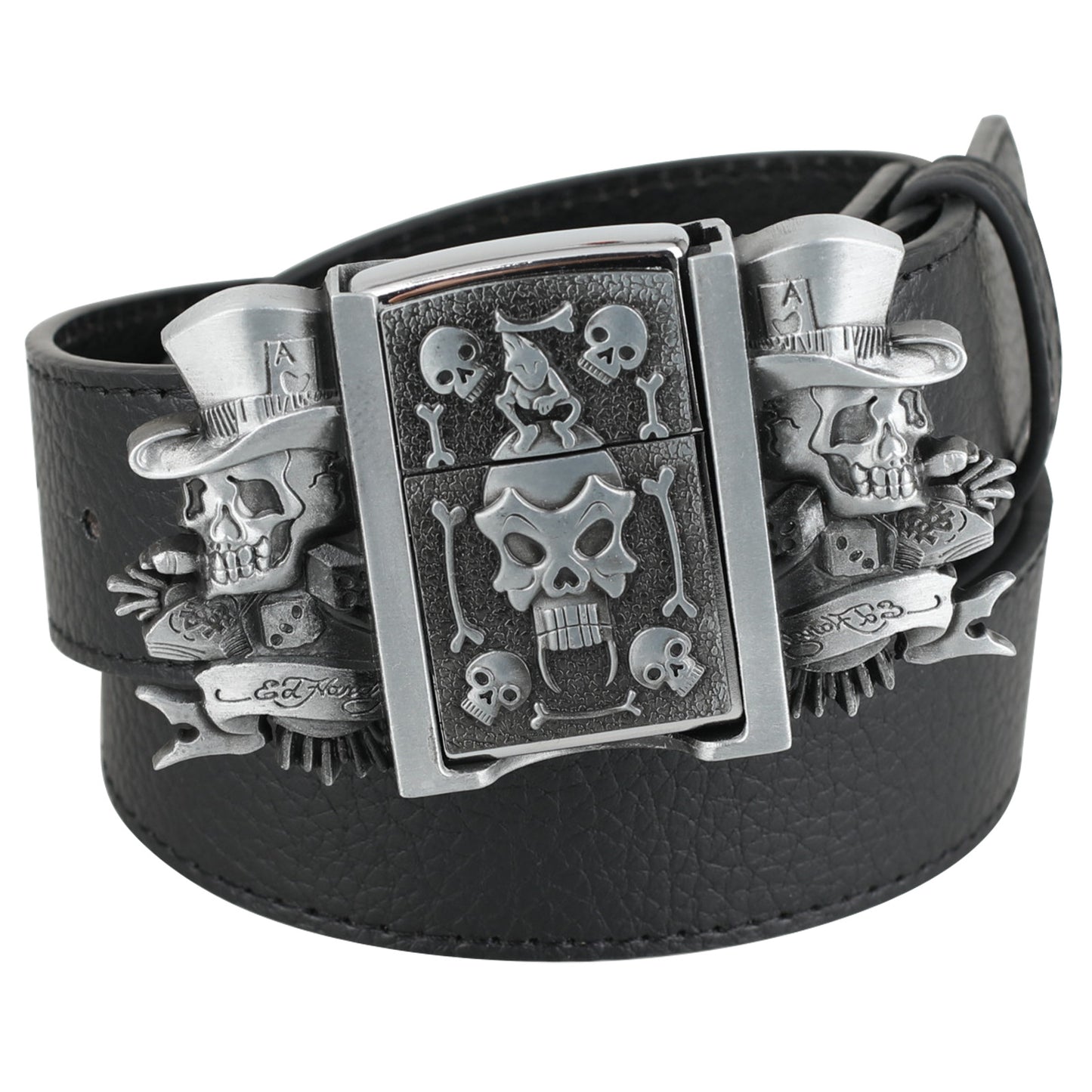 🔥New Arrival🔥 Fashion Bold Cowboy Genuine Leather Belt With Lighter