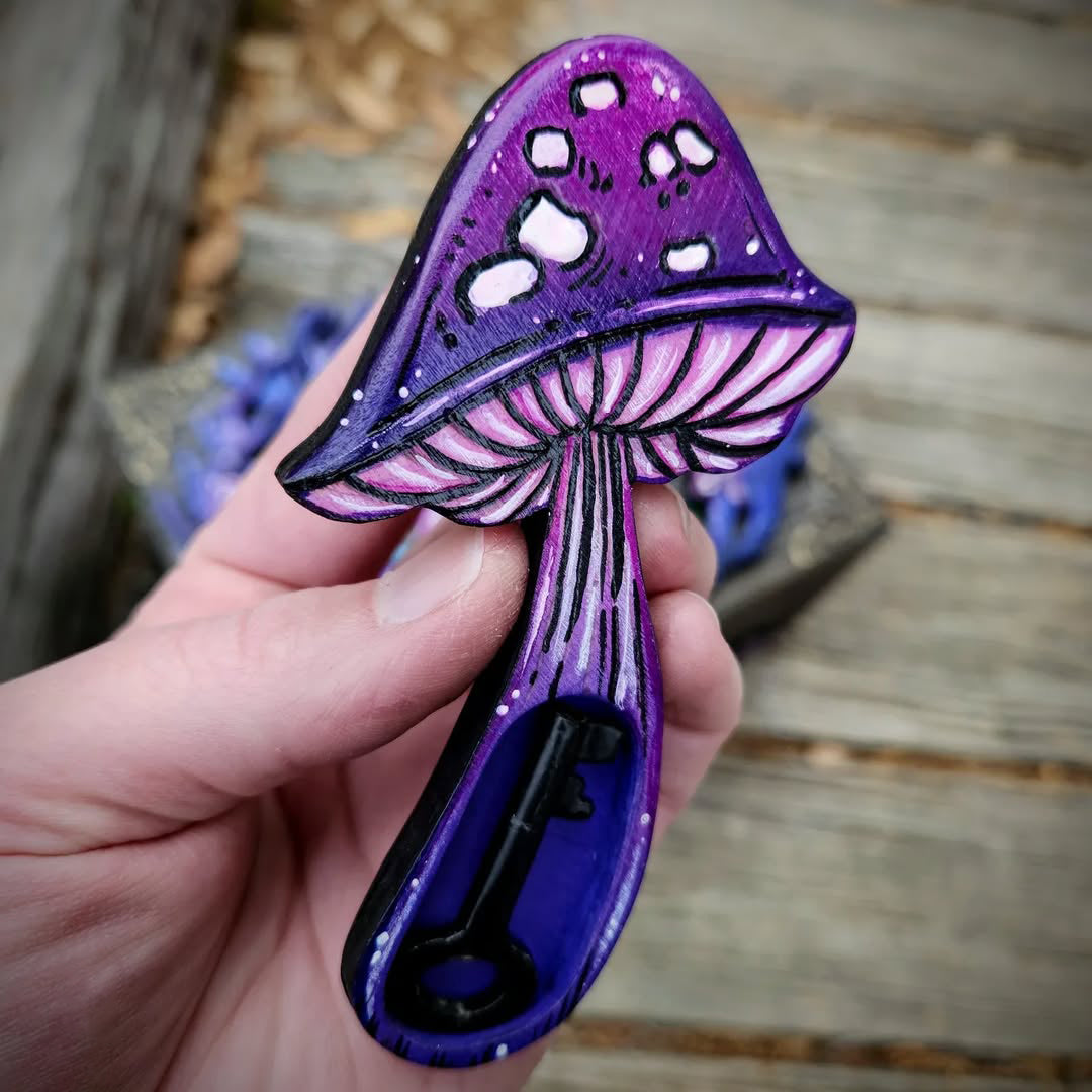 Mushroom & Forest Hidden Key Box