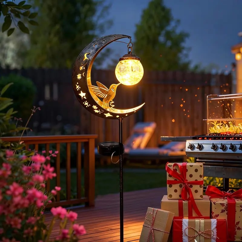 🌙✨Hummingbird Moon Solar Garden Light