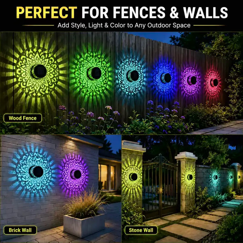 Mandala Outdoor Solar Wall Lights