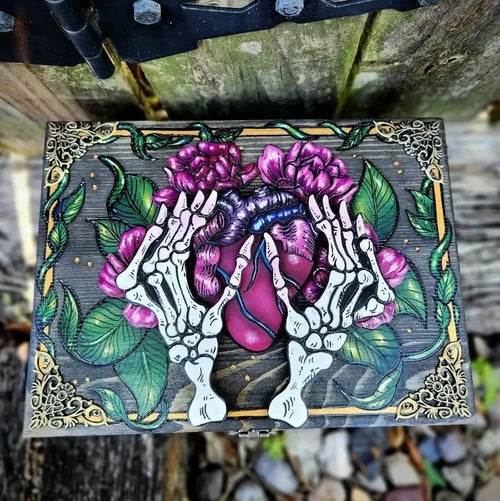 Handmade Original Wooden Painting Hidden Key Box
